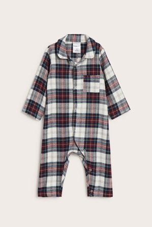 Kappahl | Vauvojen ruudullinen flanellipyjama | Luonnonvalkoinen