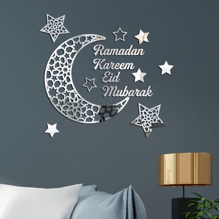 Ramadan Wall Stickers Eid Wall Stickers Heminredning silver