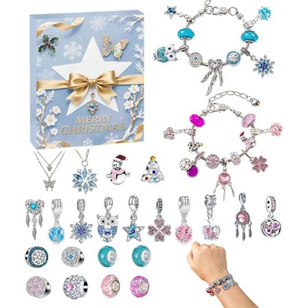 DIY Smykker Julekalender 24 Overraskelsesarmbånd Gave til Børn og Teenagere