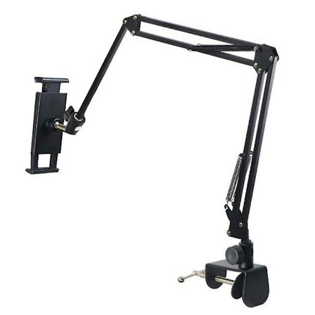 Tabletin teline sänkyyn Tablet-teline sängylle Tablet-telinepidike 360 asteen kääntyvä vakaalla alumiinivarrella iPadille, tableteille, puhelimille 