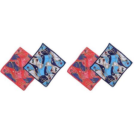 6 stk Trykte Silke Hårskjerf Mote Liten Kvadratisk Halsduk Veske Tilbehør 4 stk 60x60x0.01cm 4 pcs 60x60x0.01cm