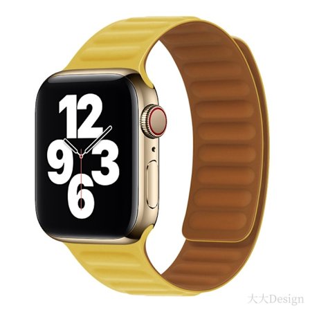 Klokkebånd for Apple Watch iWatch 42-49mm svart boks lys gul