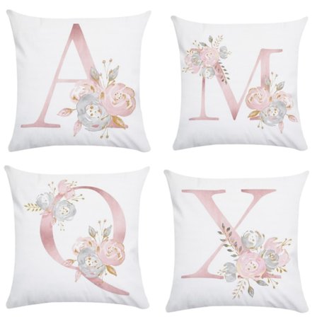 4 stycken nordiska rosa alfabet persika hud kuddfodral kuddfodral