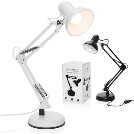 Retro-työpöytälamppu, lukulamppu, joustava pöytälamppu, yöpöytälamppu, metallivarsi, arkkitehdin lamppu, Fr