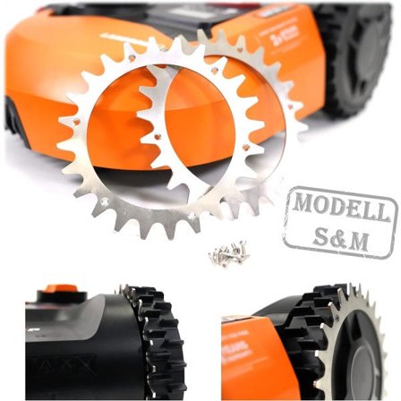 2 x premium rustfrit stål pigge til Worx Landroid S&M - 12 x rustfrit stål skruer