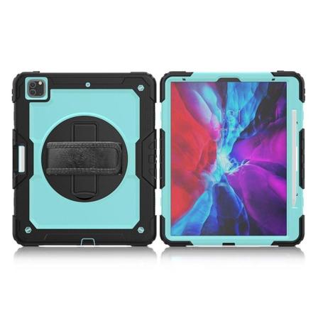 iPad Pro 12.9 (2022) / (2021) / (2020) / (2018) 360 ° drejelig kickstand stødsikker og silikone tablet taske håndrem beskyttende cover med skulderrem 