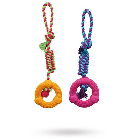 Trixie - Flossrep med gummiring - Hundleksaker