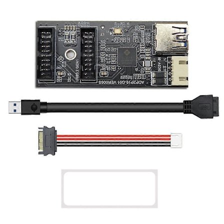 Usb3.2 N1 19pin Til Dobbel 19pin Adapter Expans A-key Med Sata 15pin Til 4pin Kabel