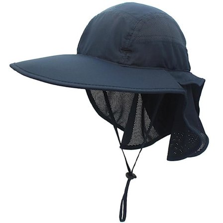 Solhatt, herr dam Upf 50+ utomhus Uv sommarmössa med nackskydd vandring fiskehatt strand hopfällbar safari buske hattar mesh hatt(F)