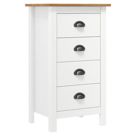vidaXL Skänk Hill vit 46x35x80 cm massiv furu Vit