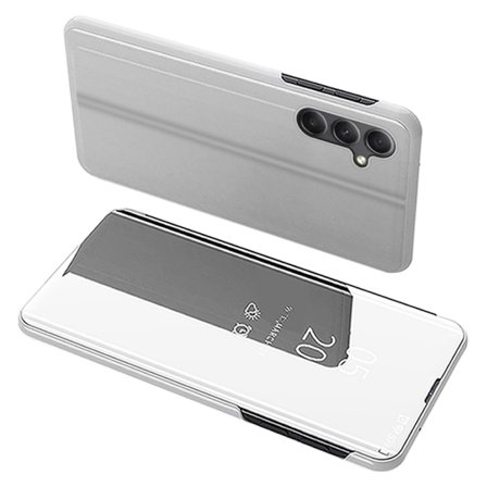 SKALO Samsung A34 5G Clear View Flip Cover - Sølv