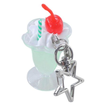 Simuleret Kirsebærcreme Kop Nøglering Vedhæng Hængende Ornament Dekorationer Fødselsdagsgave Sjovt og Funktionelt Tilbehør Lilla