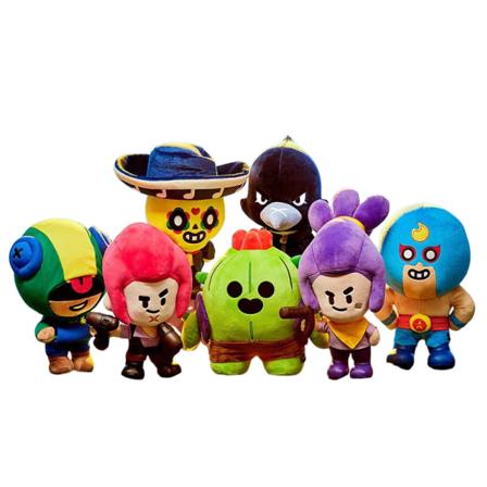 17*20*25 cm Tecknad Brawl Spike Doll Perifer plysch Leon Doll Hero Toy Figur black crow 17x20x25cm