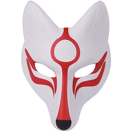 Räv Mask Japansk Kabuki Kitsune Masker för Män Kvinnor Barn Ha