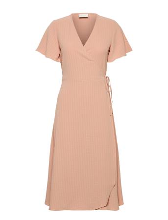 Vilovie S/S Wrap Midi Dress/Su - Fav Knelang Kjole Rosa Vila