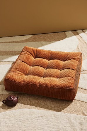 Pastill - Luca golvkudde manchester 64x64x15 cm - Brun - Fotpallar & puffar - Från Homeroom