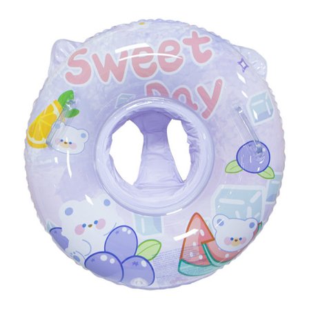 Lilla frugtbjørn 1 - 6 år gammel baby pool sæde, babybøje baby pool ring barn flyde flydende svømmering, oppustelig størrelse justerbar pool til B