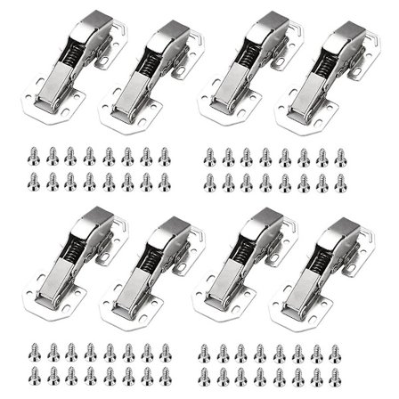 8-pack fulltäckande mjukstängande gångjärn 4 tum justerbar clip-on europeisk köksskåpsdörrsgångjärn [DB]