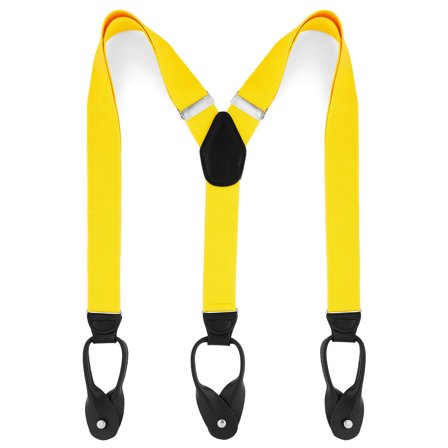 Szerokie żółte szelki na guziki dla mężczyzn