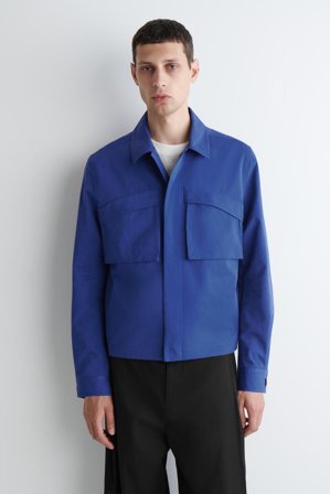 COS Utility Cotton-Twill Overshirt in Blue - Men