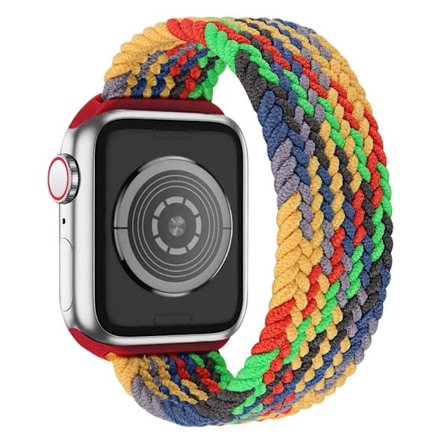 Apple Watch Series 8 (41mm) elastisk vævet urrem - Farverig Grøn / Størrelse: Xl
