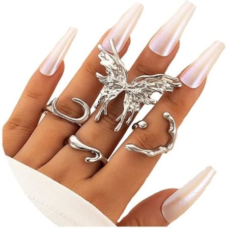 Y2K Irregulære Karneol Ringe Sæt til Kvinder Agat Månesten Knop Sommerfugl Gren Natursten Opal Vintage Coquette Stabelringe til Kvinder Smykker