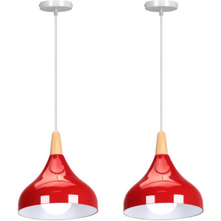 Moderni ja yksinkertainen kattovalaisin sisätiloihin, riippuvalaisin, säädettävä kattokruunu saarekkeelle, baariin, kahvilaan, 2 kpl, punainen