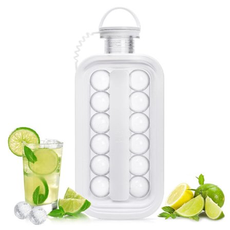Reusable Silicon Clear Ball Ice Maker Maker Mold Bottle Kettle 2 In 1 Portable Ice Ball Maker