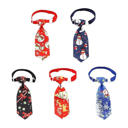 5 stk. Julekatte slips til kæledyr Halsbånd til kæledyr Tøj tilbehør Assorteret farve