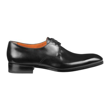 Santoni, Leather derby lace-up shoes Czarny, Mężczyzna, Rozmiar: 40 EU