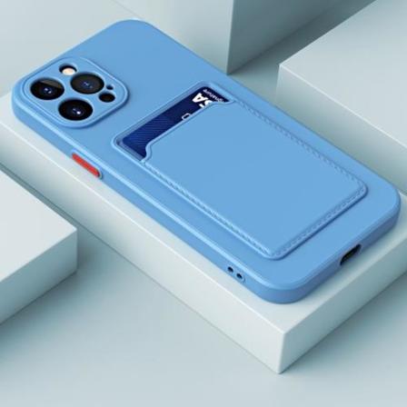 Iphone 14 Skal Tpu Med Kortfack Ljus Blå