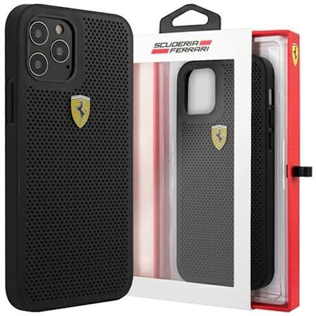 FERRARI ON TRACK PERFORERET ETUI TIL IPHONE 12 / IPHONE 12 PRO - SORT