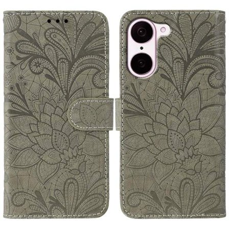 SKALO OnePlus Nord CE5 Mandala Kukka Lompakkokotelo - Harmaa