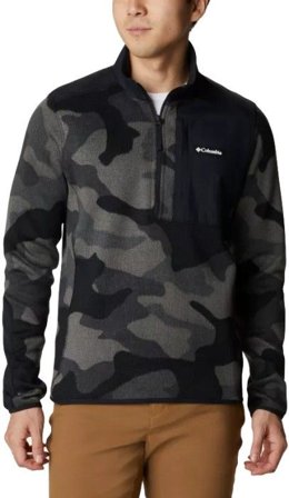 Columbia M's Sweater Weather Printed Half Zip Camo Black Mod