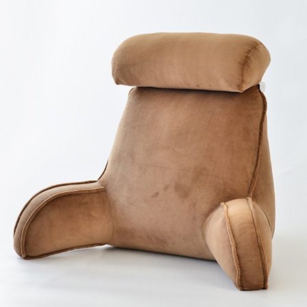 Læsepude med armlæn, bærbar til seng, nakke- og armstøtte, komfort, ergonomisk rygpude til sofa, lænestol, sofa, 75x40x55 cm med rund pude