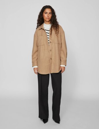 Vila Vikimmi Shirt L/S Jacket - Brown - XS