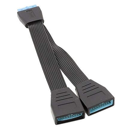 Usb 3.0 19-pin Header 1 To 2 Splitter Emolevy Kaapeli Ei Enää Sotkua 15cm