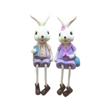 Påskepynt Kanin Søt Bunny Figur Resin Statue