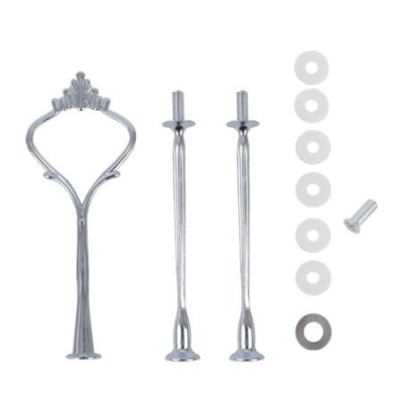 Handtag för tårtställ i flera nivåer Cake Cupcake-fatställ Handtag Frukttallrik Hårdvara Mitthandtagsbeslag Silver