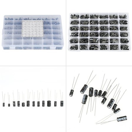 1000 stk. 36 Verdier Elektrolyttkondensator Assortert Sett 10V~50V 0.1uF til 1000uF