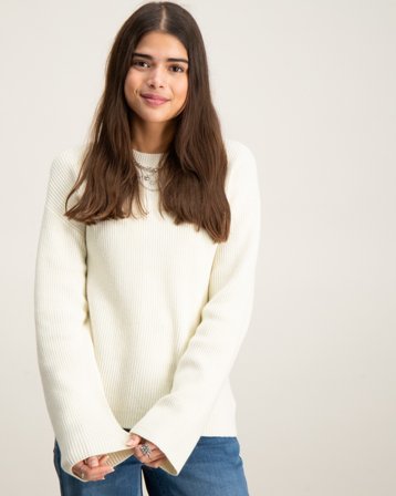 Kids ONLY KATIA LS O-NECK PULLOVER Biały Swetry Dziewczyna - Kids Brand Store