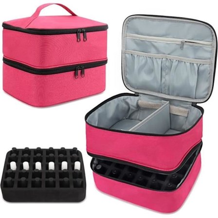 Makeup Kit - Uspecificeret - Dobbelt Lag - Pink - Nylon - 30 Flasker Neglelak