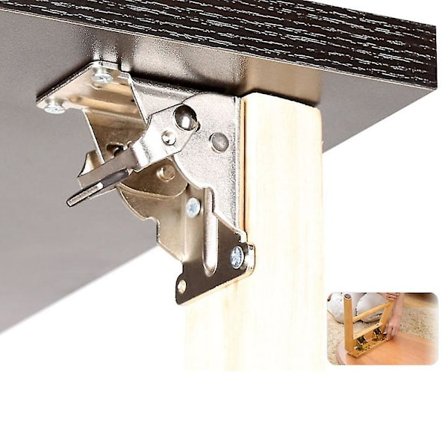 Foldbare Bordben til Stolborde, 90 Graders Foldbarhængsel, Møbelbeslag, Bordbensbeslag, Selvlukkende, Sort