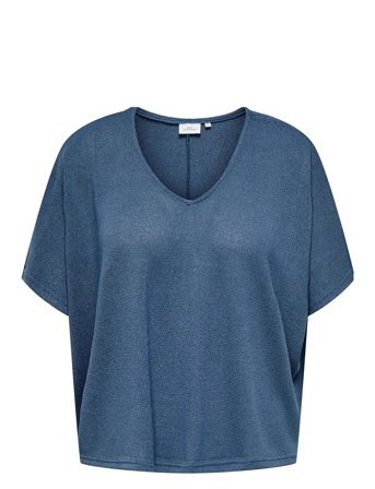 Cartammi 3/4 V-Neck Batwing Blouse Jrs Blue ONLY Carmakoma