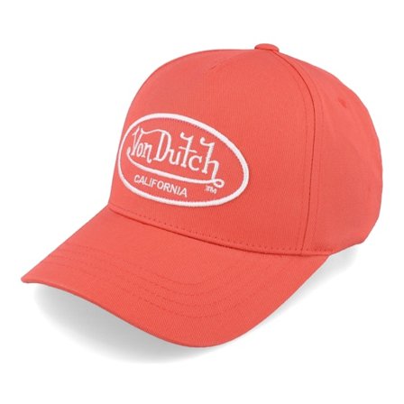 Von Dutch - Oval Patch Rose Adjustable Adjustable Red Cap - @ Hatstore