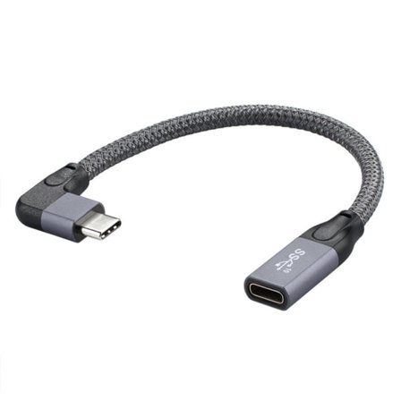 5A Böjd USB3.1 Typ-C Förlängningskabel 4K @60Hz 10Gbps USB-C Gen 2 Förlängningskabel för Macbook Nintendo ASUS HP Laptop 1M 0.2m