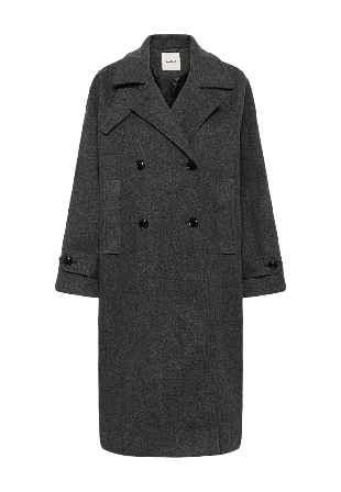 Soaked In Luxury SLCanya Double-Breasted Coat Jackor Dam Grå L