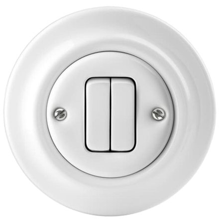 ABB Decento Porselen Bryter 6+6 FMHS Hvit