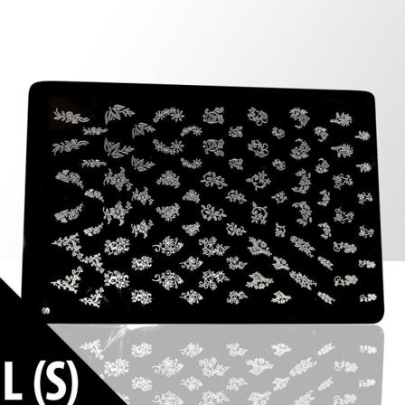Stämpelplatta - Nageldekorationer - L(s) - Rektangel Metall Utseende