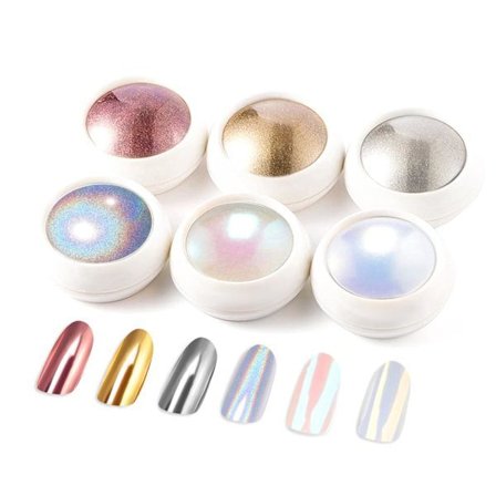 Chrome Neglepudder: Super Metallisk Effekt Chrome Pulver Til Negle Guld Sølv Rød Laser Hvid Perle Negle Chrome Pulver